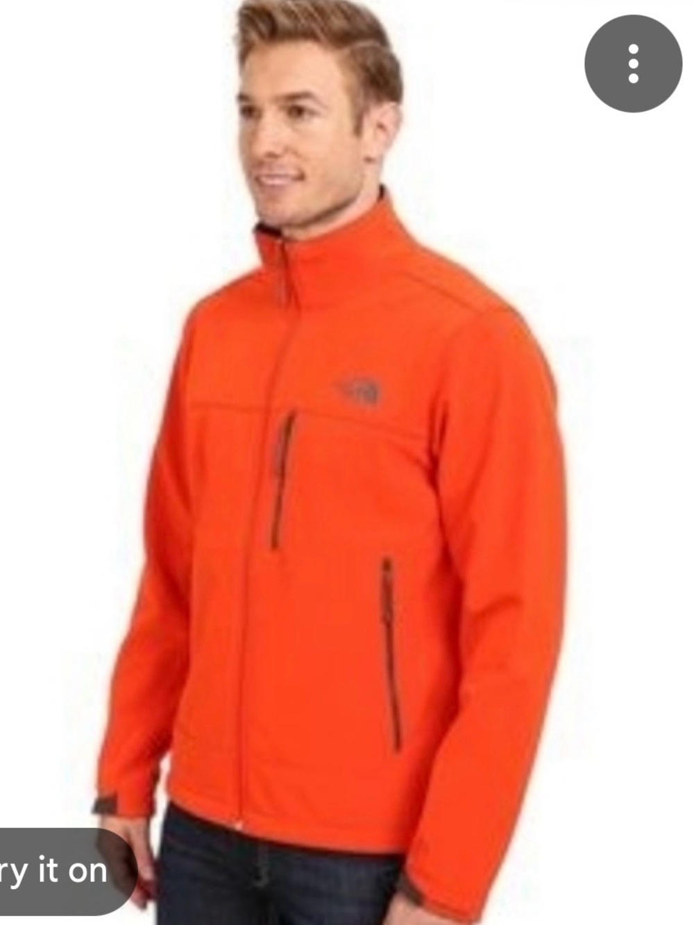 NorthFace Apex Bionic Soft Shell Full Zip Fleece Jacket Men M Orange